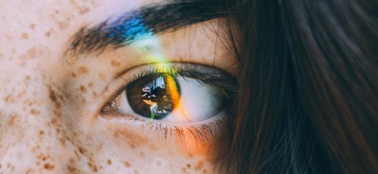 close up on girl's eye