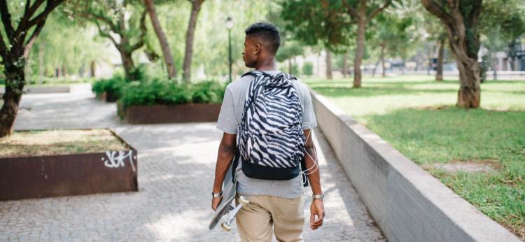 boy wearing backpack