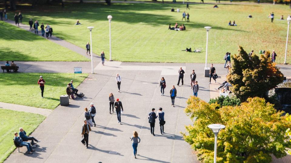 kids on a college campus